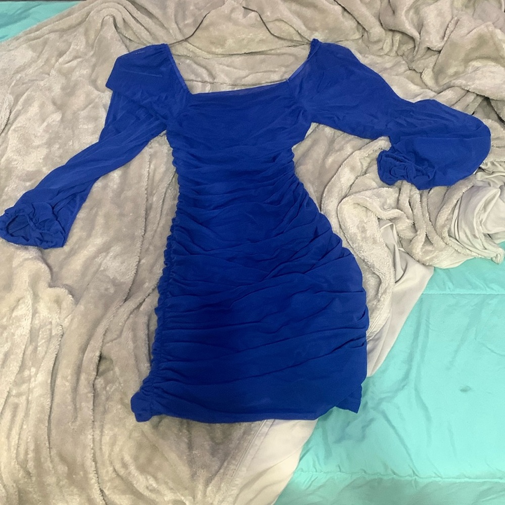 Blue long sleeve dress
